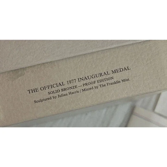 The Franklin Mint 1977 Bronze Jimmy Carter Inaugural Day Medallion USA 2 3/4” - Picture 4 of 4